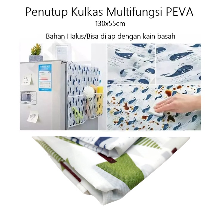 Penutup/Sarung/Cover/ Taplak Kulkas Mesin Cuci Multifungsi PEVA