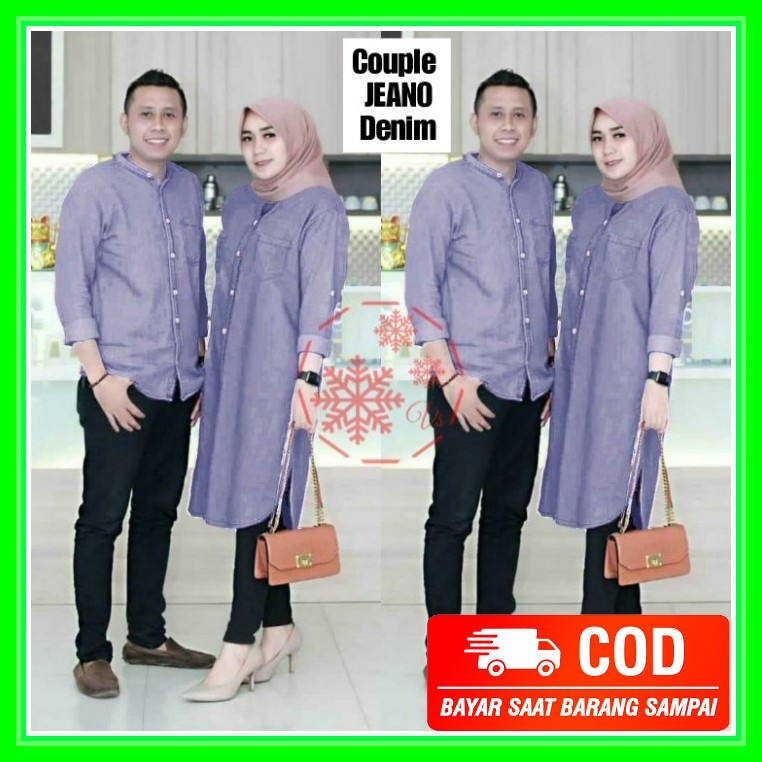 Gamis Couple Sarimbit Suami Istri Murah Terbaru Pasangan Muslim B JT703 Couple Jeano Lilac [Baju C