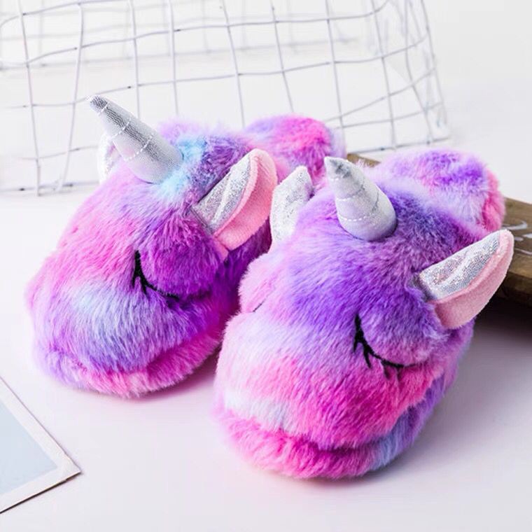 SANDAL BONEKA UNICORN RAINBOW SLIPPER