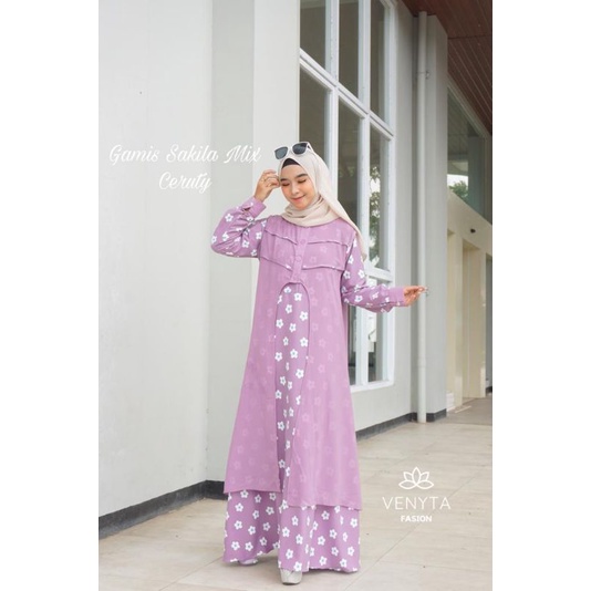 GAMIS MIX OUTER ORI BY VENYTA | DRESS OUTER | OUTER CERUTY | DRESS BUNGA SHAKILA