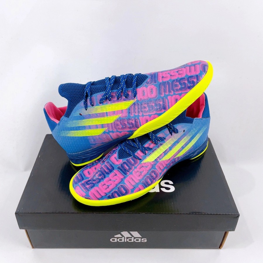 SEPATU FUTSAL ADIDAS X SPEEDFLOW.1 MESSI BLUE PINK IC