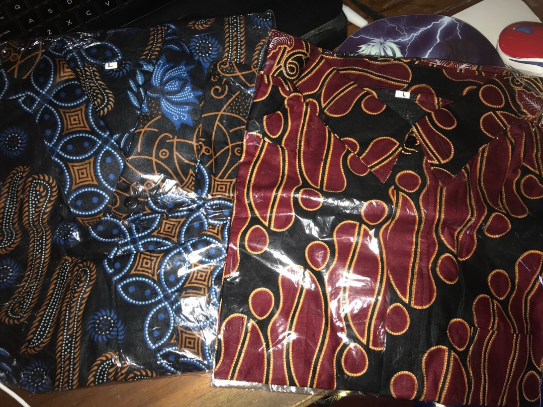 Termurah Batik Pria Asj Sa Hrb026 Kenongo Kemeja Tosca Pendek Pekalongan Padi M L Xl Sogan Tulis ::