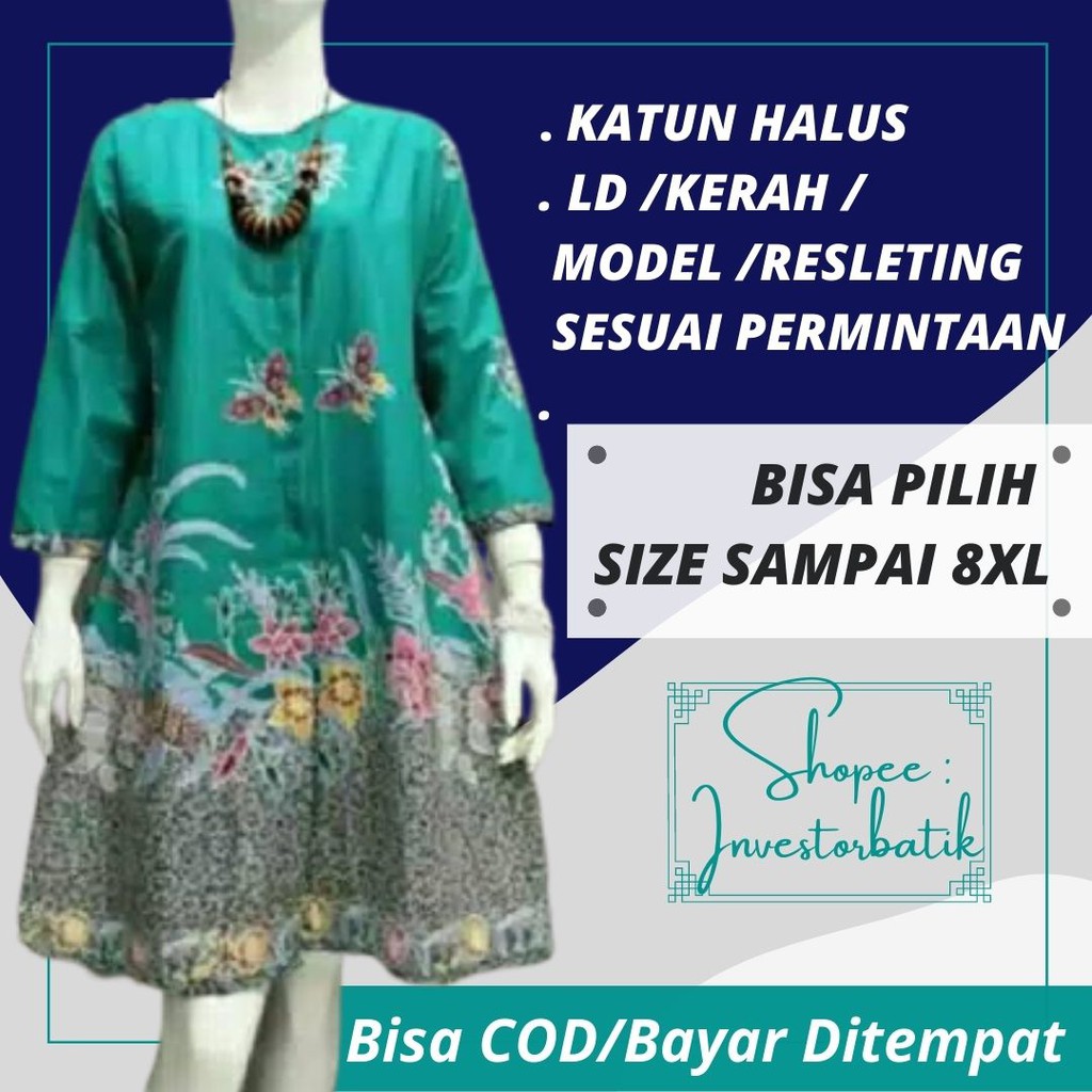 Produsen Atasan Batik Tunik Kerja Wanita Modern Lengan Panjang Katun Berkwalitas Size Xs Sampai Jumbo 8xl 1g8p9aqfjweGjro