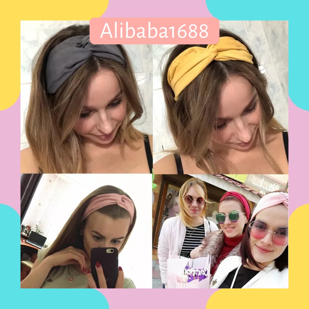 *ALIBABA1688*COD Bando rambut ala Jepit Korea Bandana Rajut Aksesoris Wanita Karet B19