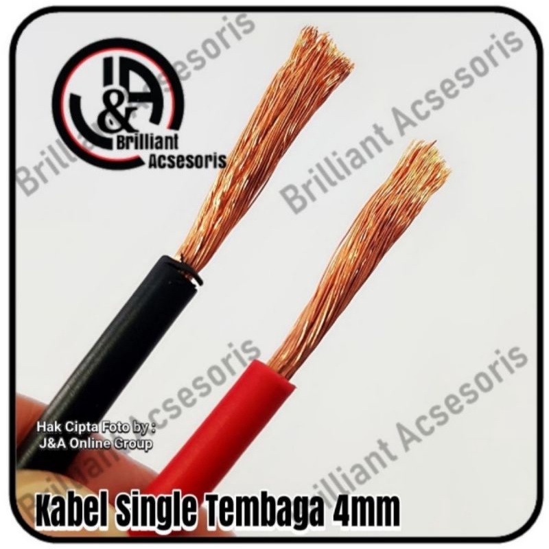 Kabel 4mm ² - Kabel Otomotif Single Serabut Tembaga Asli - Kabel Power Audio / Ground Massa Body