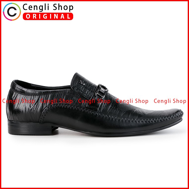 PLAYBOY SEPATU PANTOFEL KULIT FORMAL PRIA ORIGINAL TERBARU BLACK PL85