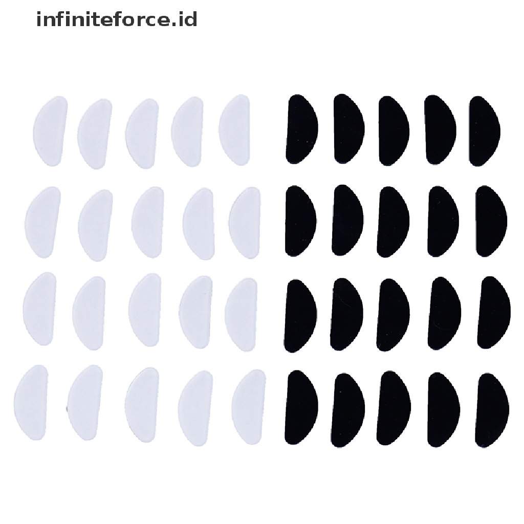 Infiniteforce.id 10pcs Bantalan Hidung Bahan Silikon Tipis Anti Slip Untuk Kacamata