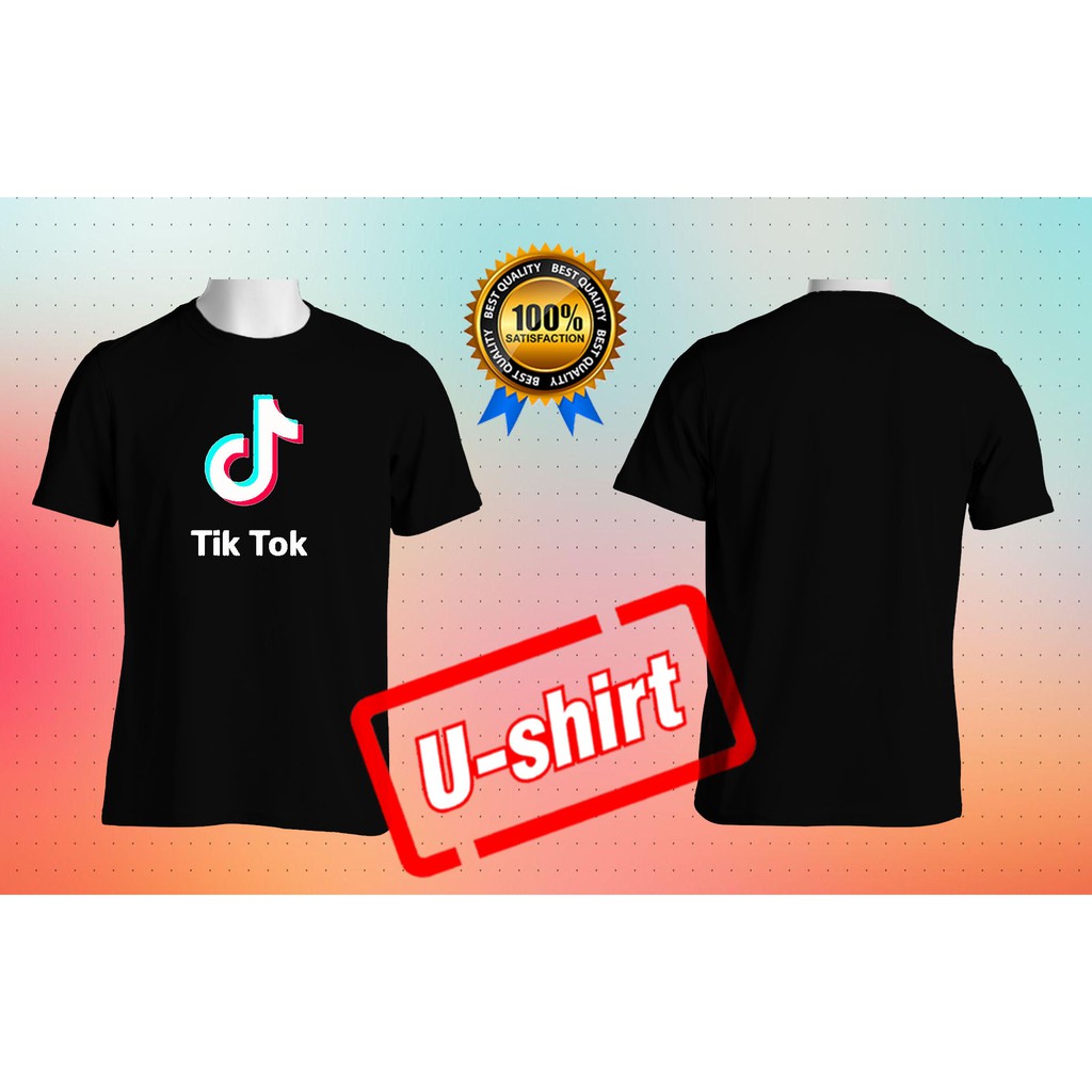 T-SHIRT BAJU KAOS TIKTOK TIK TOK SIMPLE ELEGANT PRIA&WANITA U-SHIRT