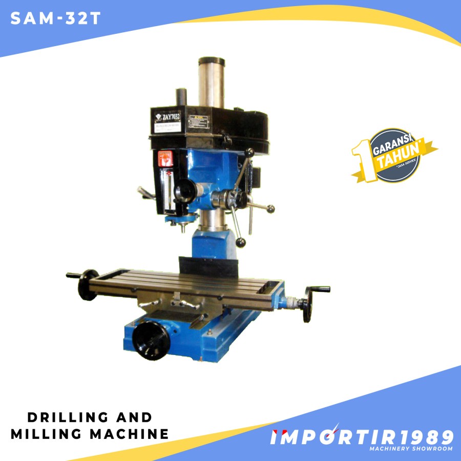 Mesin Bor Duduk 1,5 Kw 32mm Drilling Milling Machine Importir - SAM32T