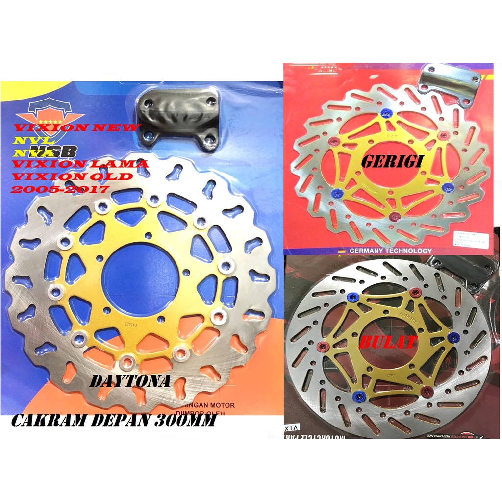 PIRINGAN CAKRAM LEBAR VIXION LAMA /VIXION NEW NVL/VIXION NEW ADVANCE NVA 300MM PLUS BREKET