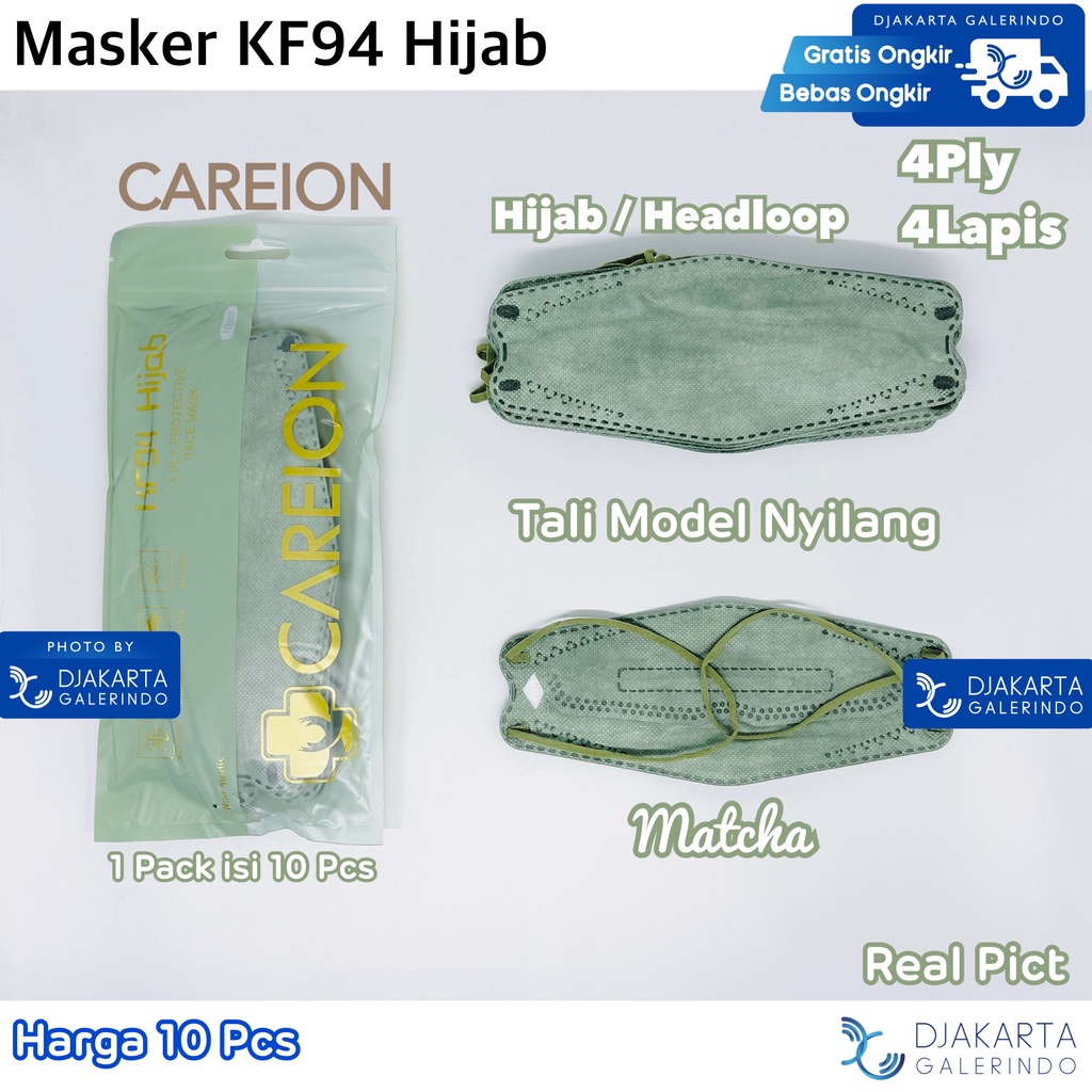 Masker KF94 Hijab / KF94 Headloop 4PLY Korea KPOP isi 10Pcs