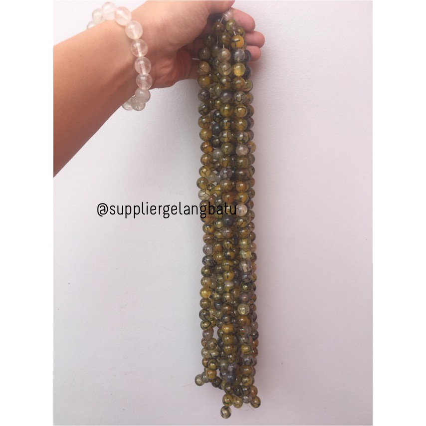 bahan yellow rhodolite dalmantion corak kuning 12mm kuning serat akik craft beads aksesoris fashion