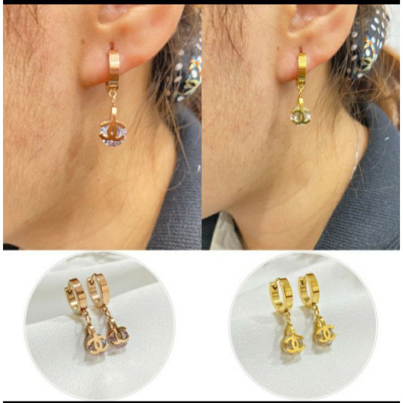 anting wanita model korea titanium stainlees stell