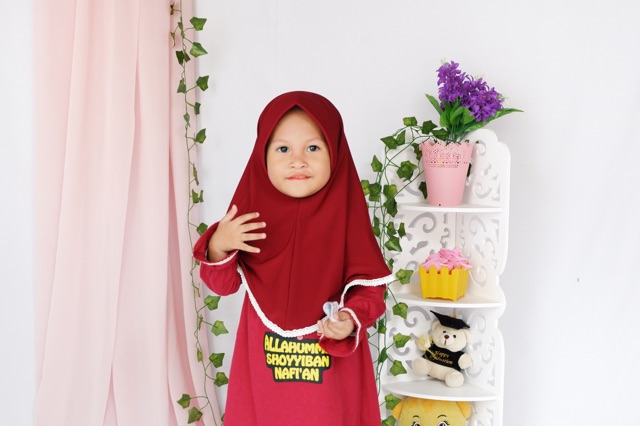 Jilbab Qawiya Jersey Premium Renda Xs SML 6 bln - 8 tahun