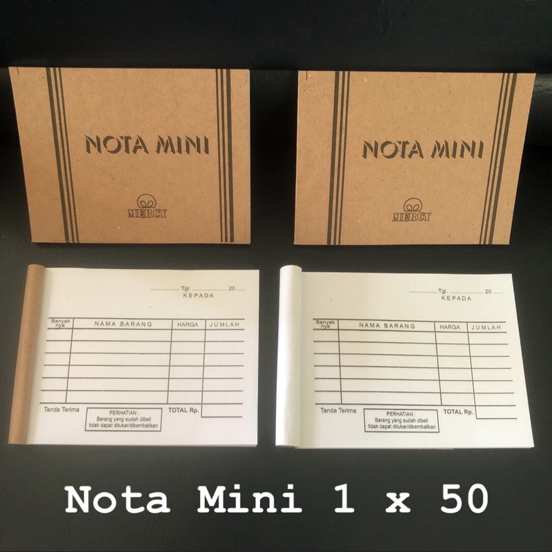 

Nota Mini Biasa 1 Ply 50 Lembar - Nota Mini - Ukuran 8x11cm Nota Olshop