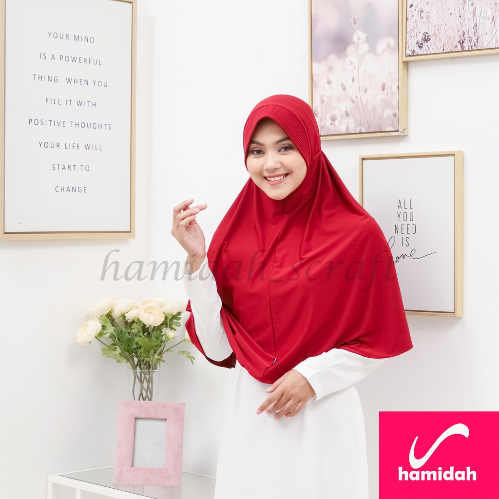 HIJAB BERGO SERUT TALI HAMIDAH ORIGINAL BAHAN JERSEY