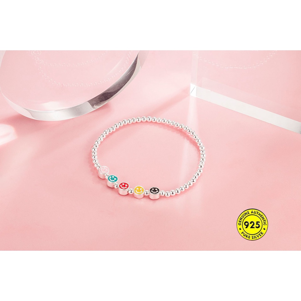 Gelang Tangan Rantai Aksen Smiley Face Lucu Untuk Wanita U1008