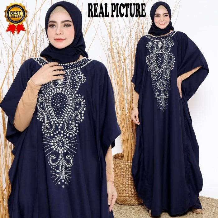 Micci Fashion Kaftan Alia+ Payet + Mutiara - Putih -Army - Best Seller