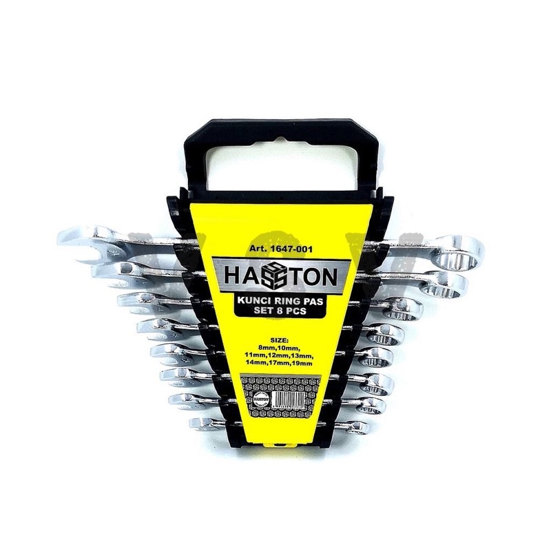 Kunci Ring pas Set 8 Pcs Hasston Prohex (8MM-19MM)
