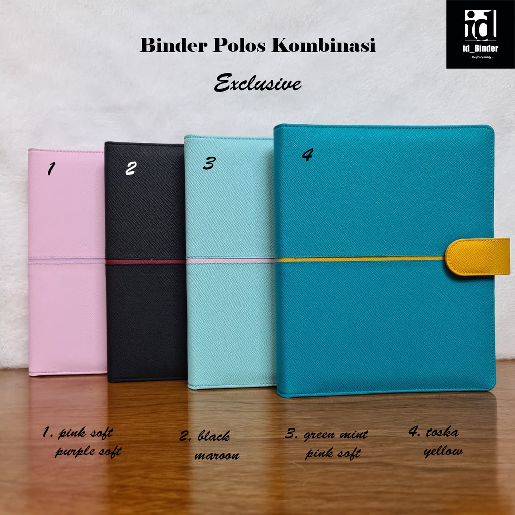 

BINDER POLOS KOMBINASI VARIASI GARIS EXCLUSIVE 4 WARNA PILIHAN A5 DAN B5