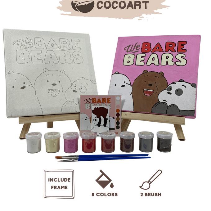 

Cocoart.Id - Paint By Number Kit ( We Bare Bears ) I Kanvas 20 X 20 Cm