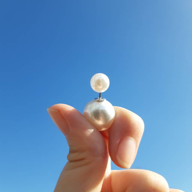 Anting jepit mutiara natural