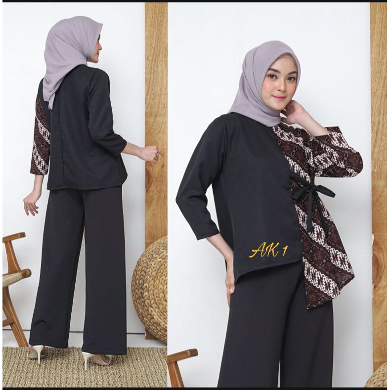 tey-17 Batik Wanita ASJ SA HRB026 Kenogo Kemeja Tosca Pendek-Model 7