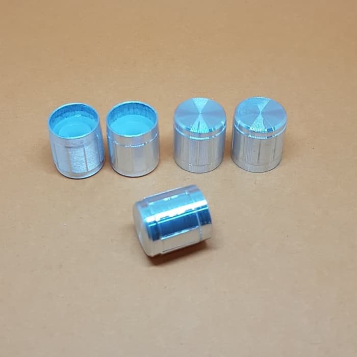 ♠⚪ Silver Knob / Button Aluminium 15mm Utk Potensio