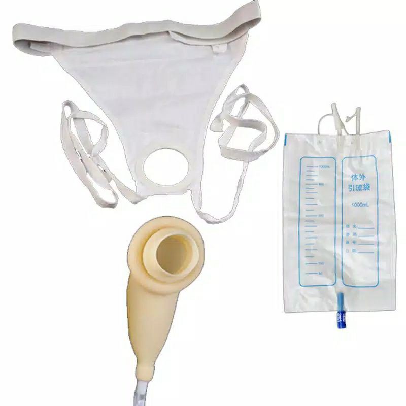 Alat Bantu Kencing Pasien Stroke Pria Wanita lengkap dengan urin bag 1000ml / Kateter Eksternal, urin bag 2000ml, Dr. P