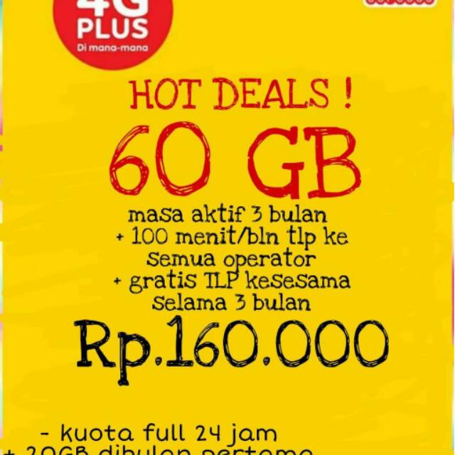 KARTU PERDANA INTERNET INDOSAT 60GB + 300MNT TLP ALL OPERATOR