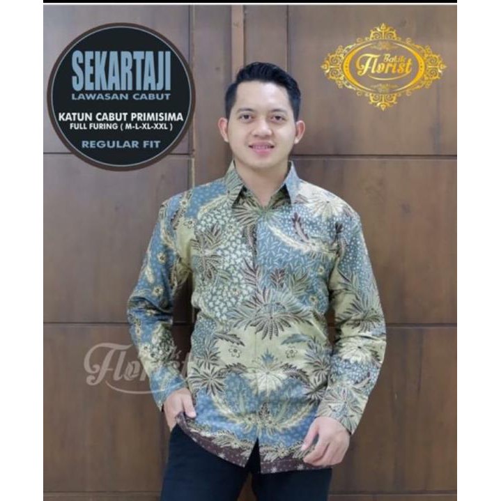Termurah Sekartaji Lawasan Cabut Kemeja Batik Solo Lengan Panjang Lapis Furing Sekartaji Kartiko Wijoyo Nakul AOw83lUAbrJdOn