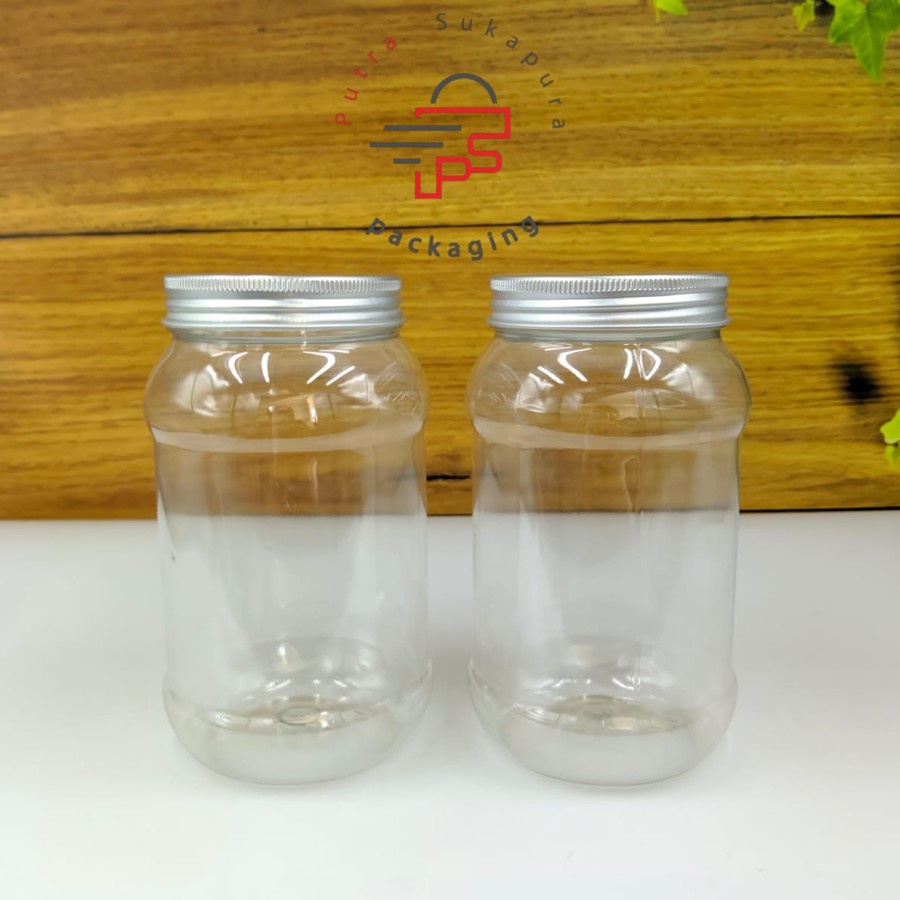 Toples plastik 500ml bulat tutup alumunium silver/Toples bawang/Toples plastik 500ml/Toples makanan/