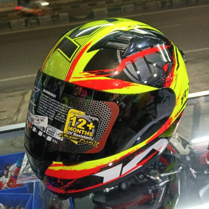 HELM KYT R10 PAKET GANTENG SERI 3 BLAK/RED ORIGINAL-Seri 2 yelow