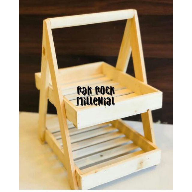 Wooden Box Carier 45x25x50 Keranjang Buah Keranjang Parcel Box Hampers Keranjang Serbaguna Tingkat K