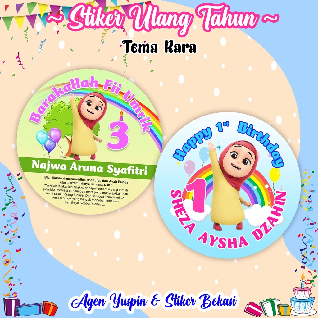 

SuperLarisStore Stiker Ulang Tahun Tema Rara / Stiker Ultah / Label Birthday