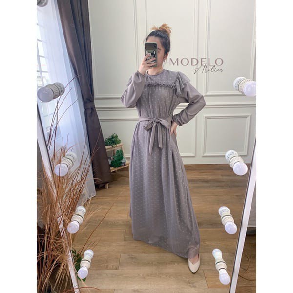 GAMIS JASMINE TILE DOTTI / GAMIS DOTTY TILE JUMBO LD 120 XXL / GAUN BRIDESMAID MODERN  Dress Muslima