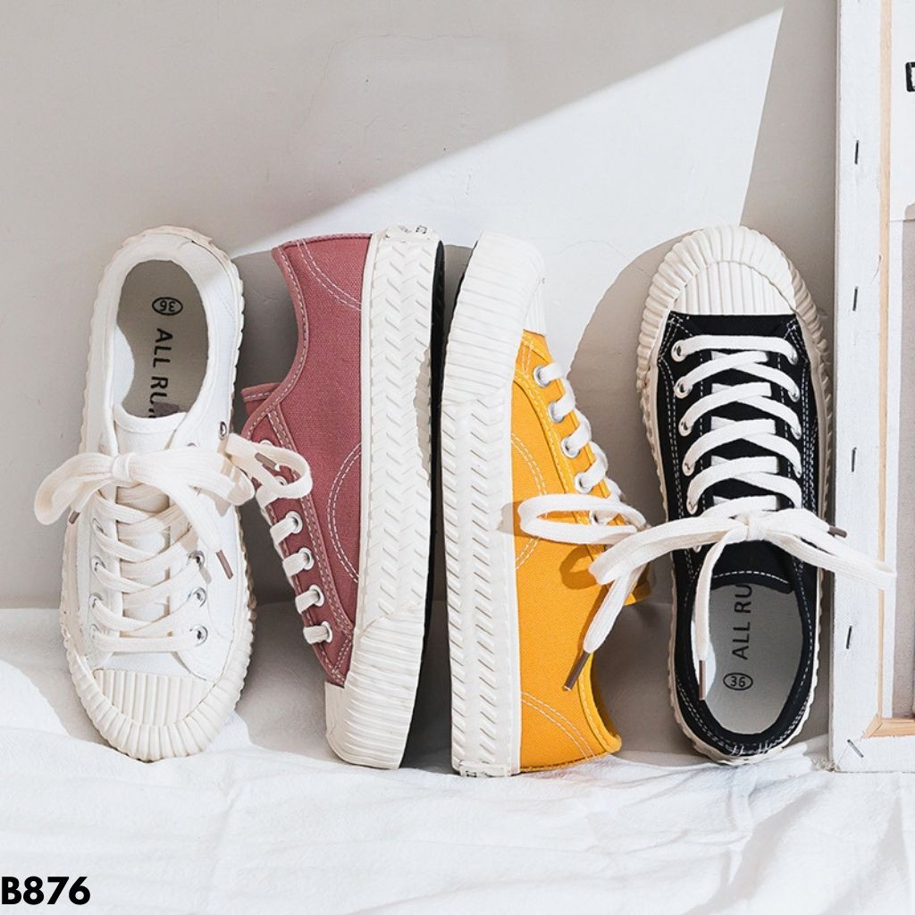 SEPATU SNEAKERS TALI SEPATU SEKOLAH CANTIK NYAMAN DIPAKAI SEKOLAH GAUL OOTD ALA KOREA B876