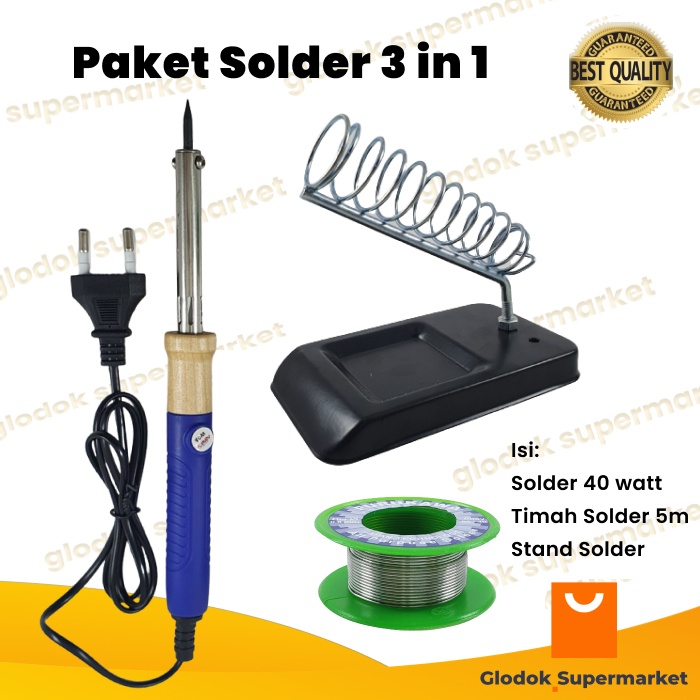 Toolset Alat Solder 3 in 1 Paket Solder Timah Standing