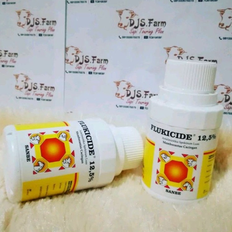 Flukicide 100ml Sanbe obat cacing untuk hewan ternak sapi kambing domba kuda unggas djs farm