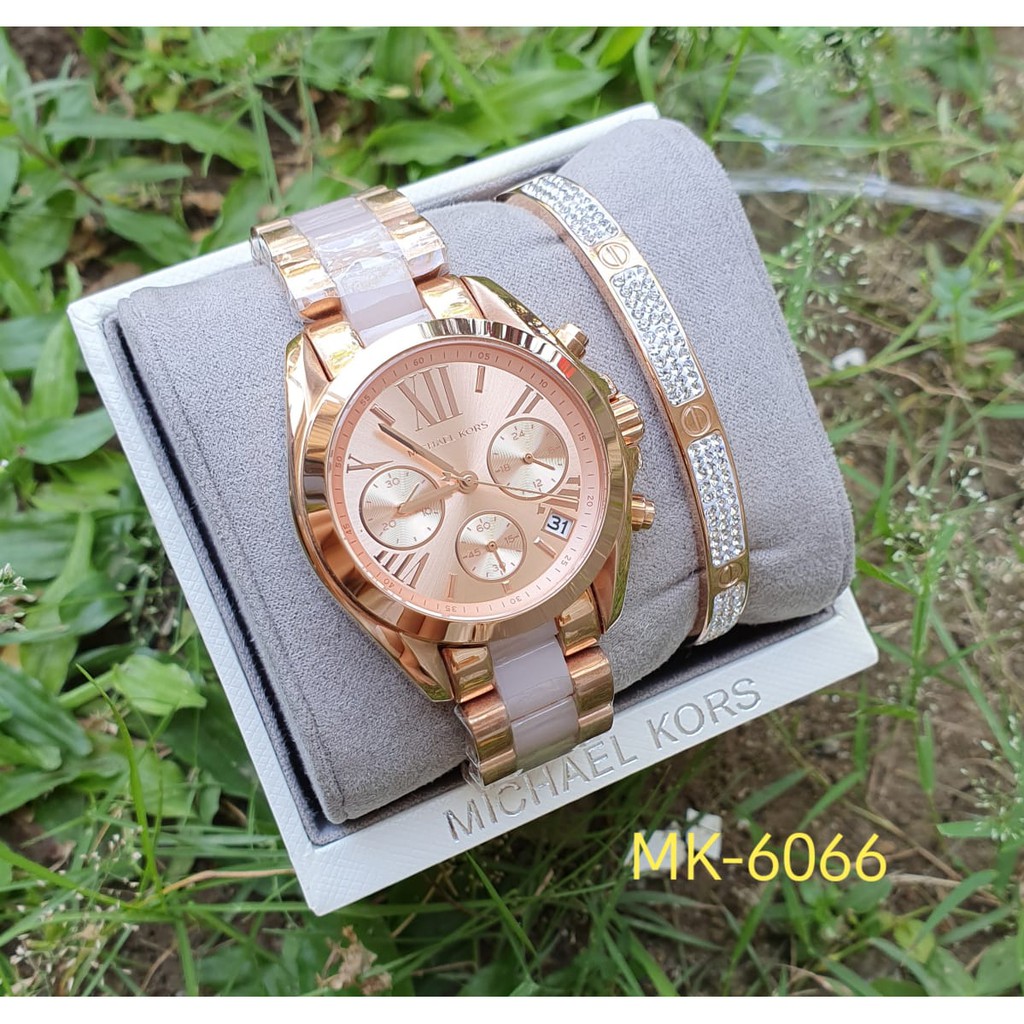 JAM TANGAN 1 PAKET MICHAEL KORS MK-6066 ORIGINAL