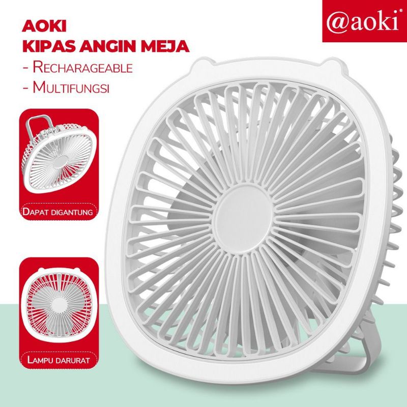 Aoki Kipas Angin Meja 8 Inch + Lampu 36SMD / Desk Fan 8&quot; AF-809Y