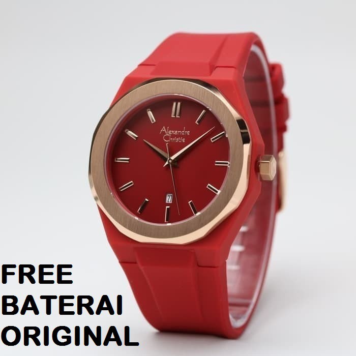 [Free Baterai] JAM TANGAN PRIA ALEXANDRE CHRISTIE AC 8613 RUBBER ORIGINAL GARANSI RESMI 1 TAHUN