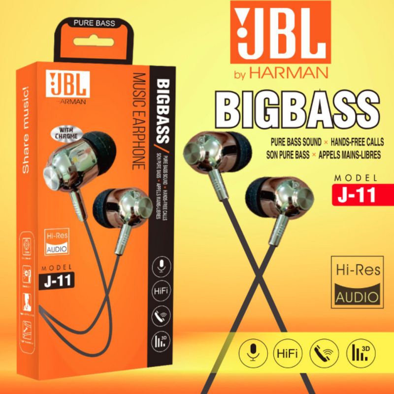 Hf Highclass / Headset Hansfree Earphone JBL Seri J-11 Big Bass Sound