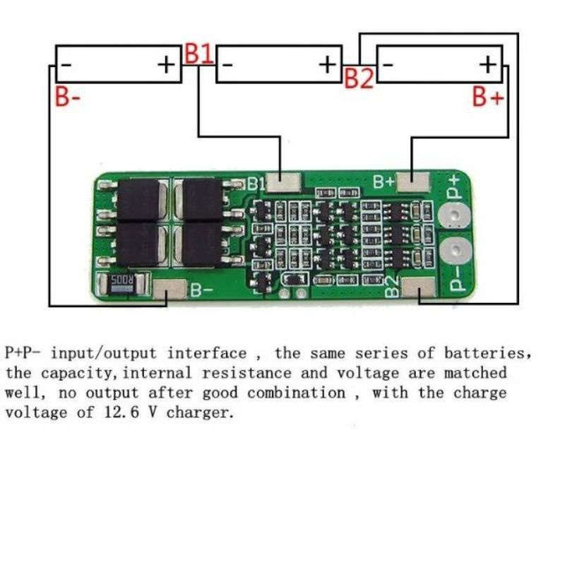 modul BMS 3S 20 A alat pengisian baterai litium ion mudah dalam pemasangan