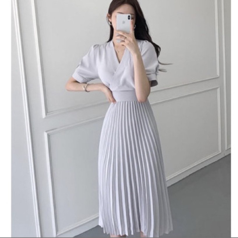 OFFICE CASUAL MIDI DRESS KOREA FASHION STYLE ALL SIZE NEW ARRIVAL BEST