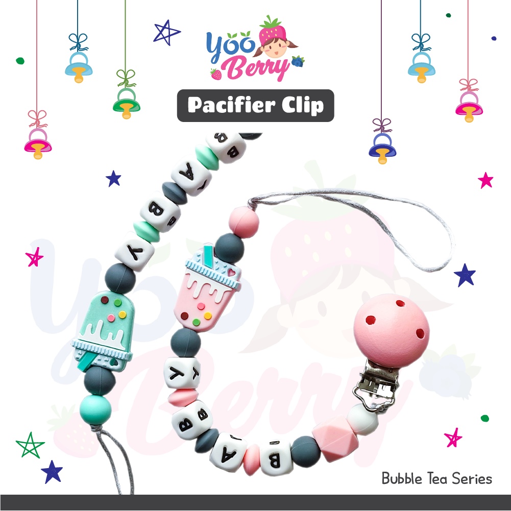 YooBerry Mart Pacifier Chain Tali Empeng Soother Bayi Bubble Tea Berry Mart