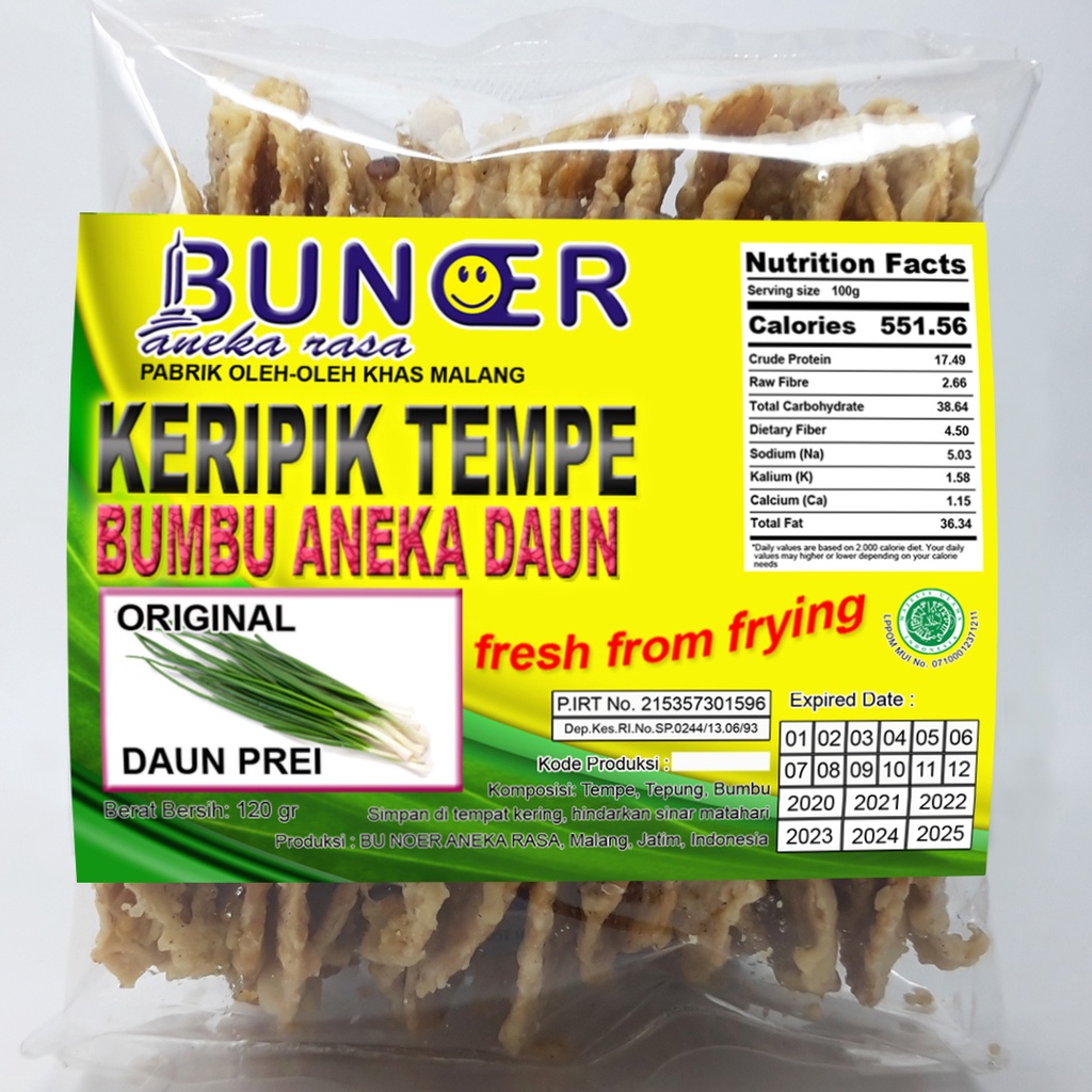 

Keripik Tempe Daun Prey Bu Noer Anekarasa Malang