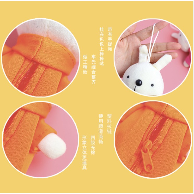 Kotak pensil kain boneka rabbit