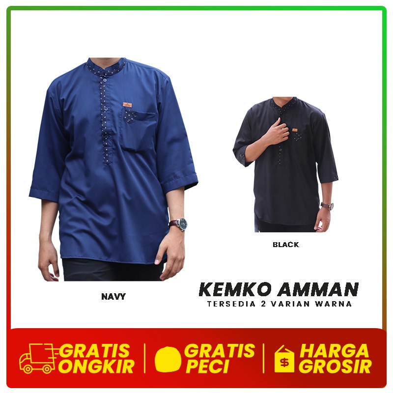 Kemko Kemeja Koko Pria Dewasa Amman GRATIS PECI RAJUT