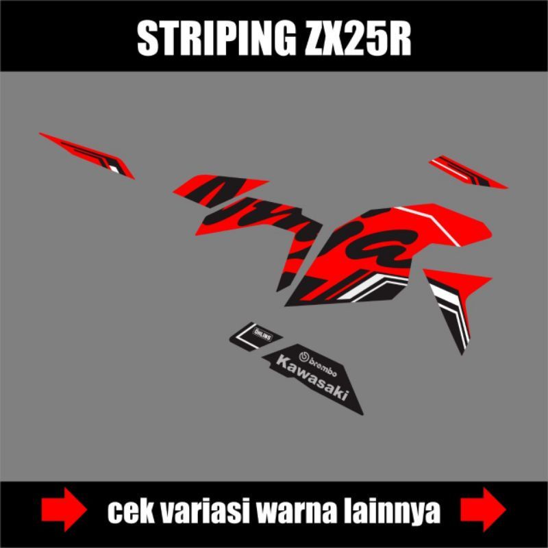 Striping Decal Ninja Zx 25R Stiker Variasi Motif Tulisan Keren